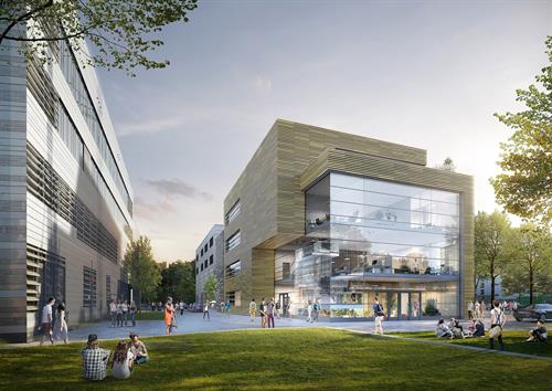 The future ZDD building on the campus of Düsseldorf University of Applied Sciences. 